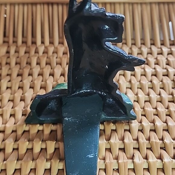 Vintage Scottie Dog Painted Cast Iron Door Stop - Picture 5 of 8